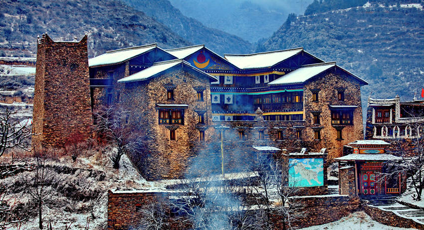 冬季的西索民居 。馬爾康市委宣傳部供圖