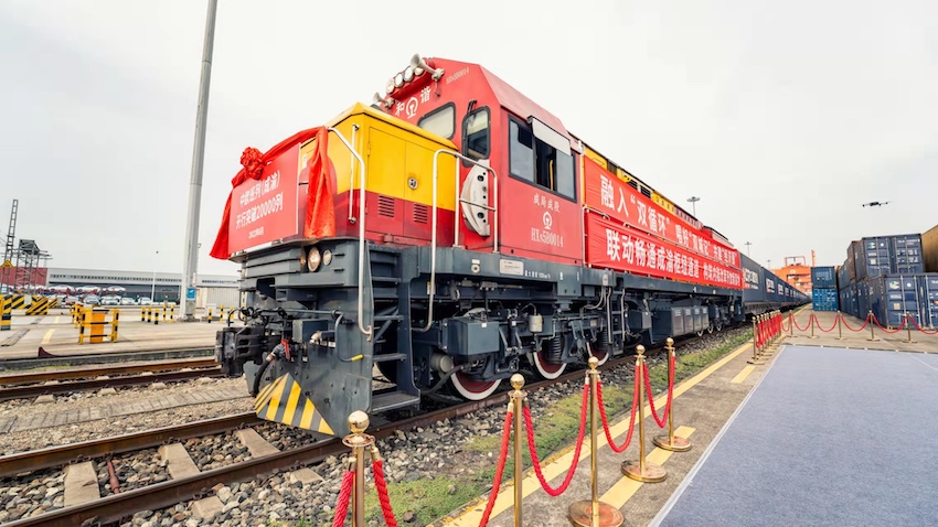 成渝攜手打造中歐班列高質量示范樣板。成都國際鐵路港供圖
