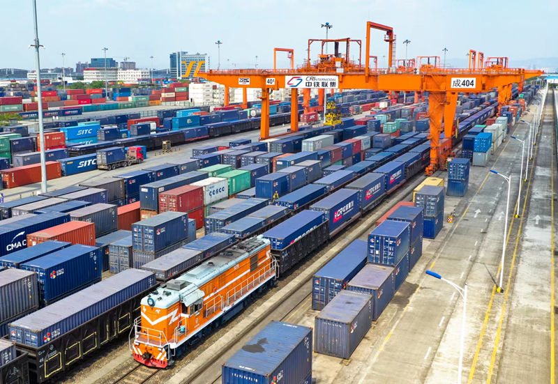 成都國際鐵路港。青白江區委宣傳部供圖