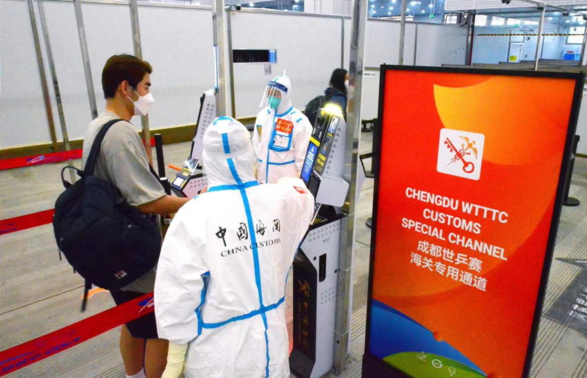 成都海關開辟專用通道。成都海關供圖