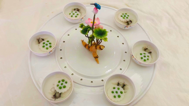 獲獎菜品天冬玉藕蓮蓬。東興區融媒體中心供圖