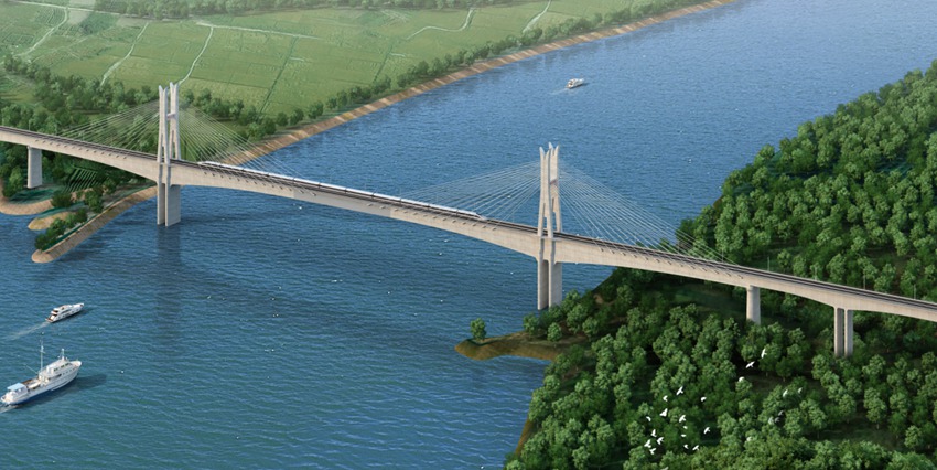 嘉陵江特大橋設計圖。成達萬高鐵有限公司供圖