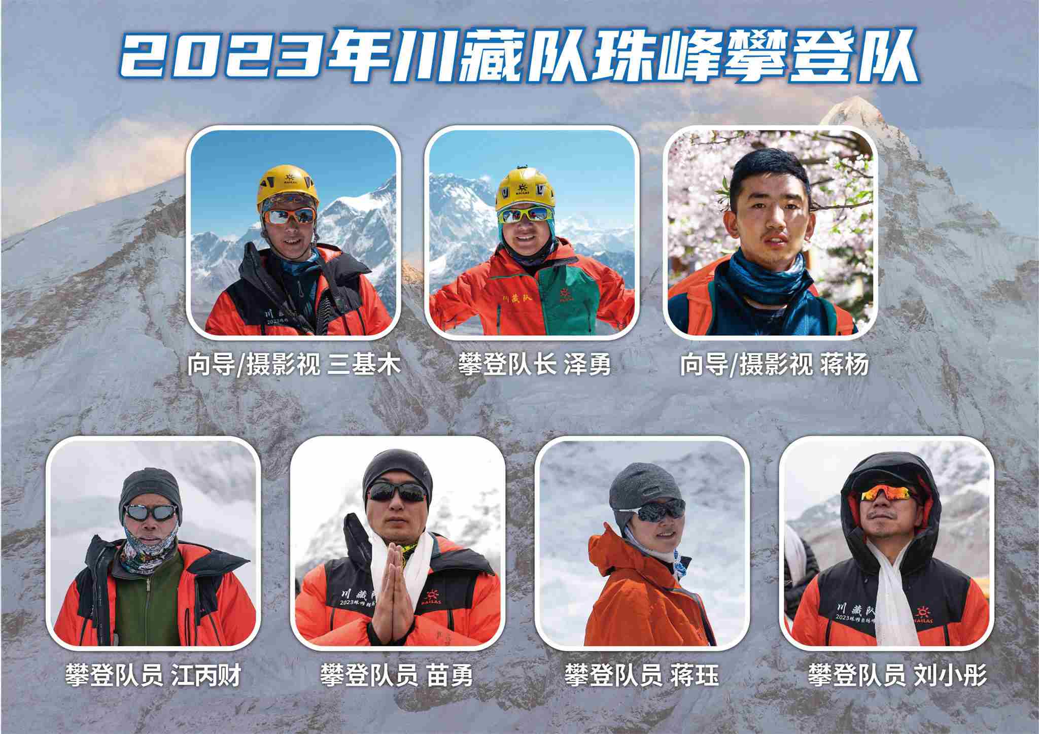 珠峰攀登隊員。阿壩州文體旅游局供圖