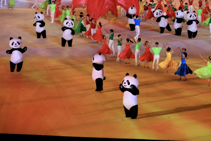 開幕式上的“蓉寶”。人民網記者 朱虹攝