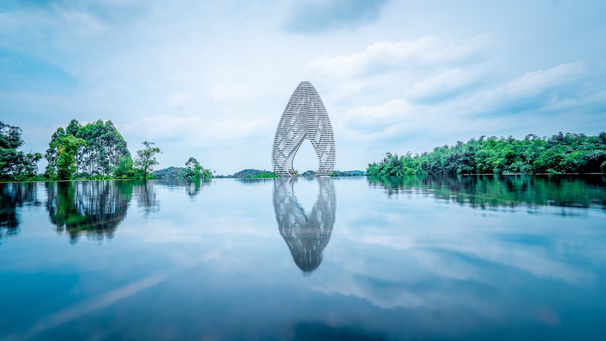 安石村特色建筑安石之心。翠屏區文旅局供圖