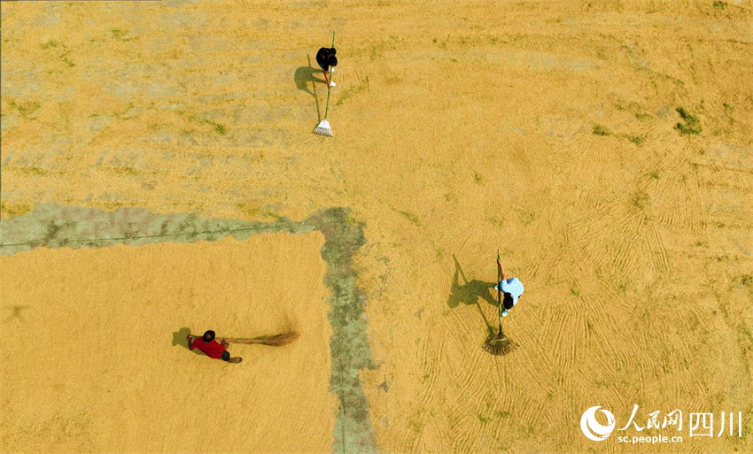 文明晾曬不堵路。潘建勇攝