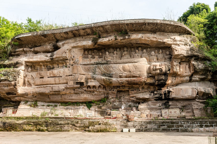 臥佛院臥佛造像。安岳縣委宣傳部供圖
