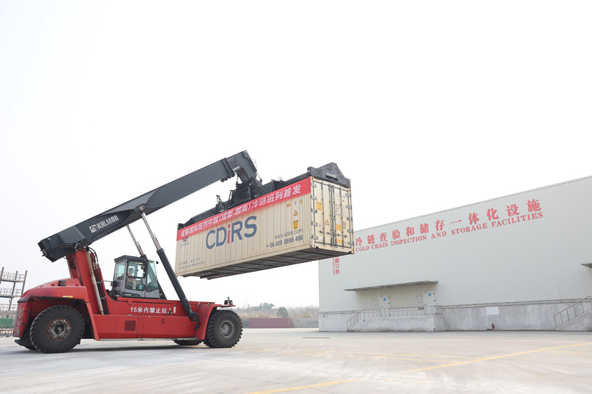 成都國際班列中越（成都-越南）冷鏈班列首發。青白江區委宣傳部供圖