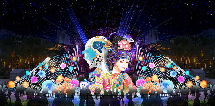 女兒節期間的花燈。陳平 攝