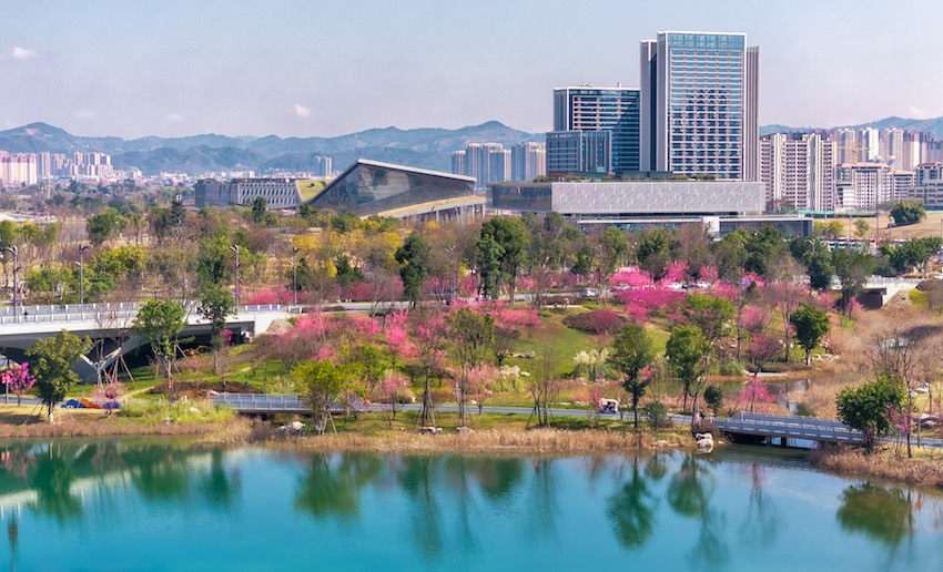 東安湖畔，春色爛漫。嘉楠攝