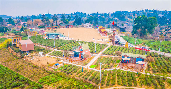 榮縣來牟鎮一洞橋村航拍。榮縣縣委宣傳部供圖