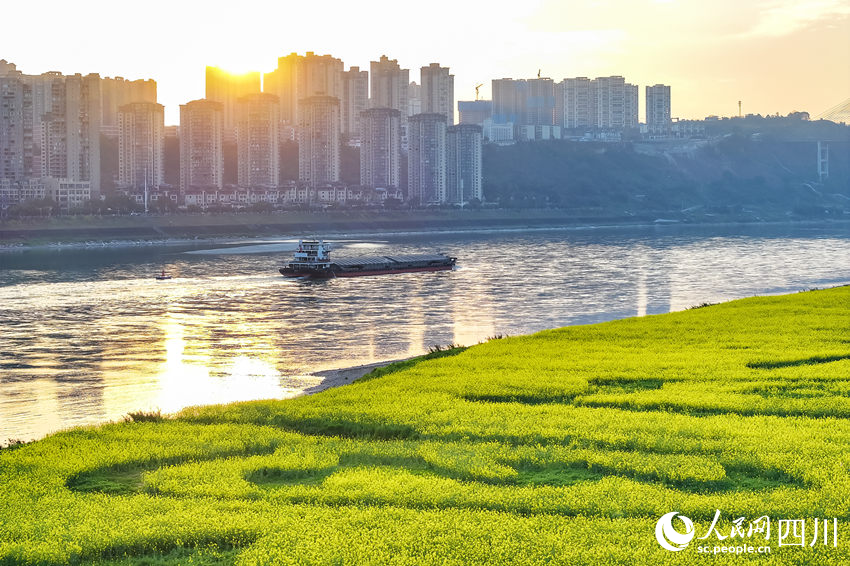 水清岸綠，游人如織。李貴平攝