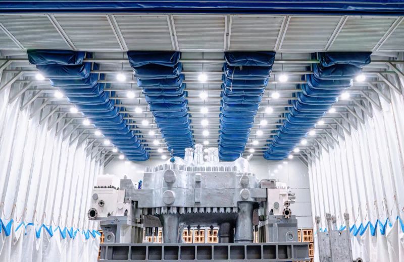 國內50MW大功率背壓式空分裝置驅動汽輪機試車成功。東方汽輪機供圖