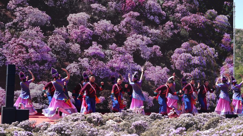 2024清涼涼山·昭覺索瑪花季開幕式現場表演。昭覺縣融媒體中心供圖