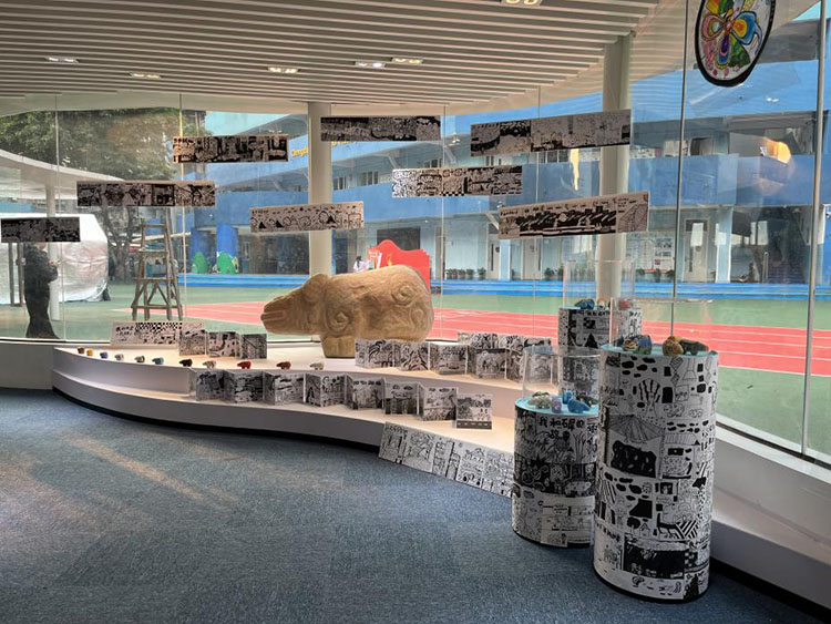 學校藝術工作坊展示區。成都市泡桐樹小學供圖