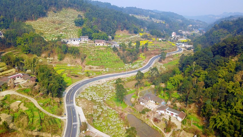 承載希望的農村公路蜿蜒向前。四川省交通運輸廳供圖