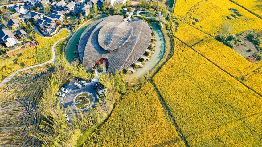 沙渠街道稻鄉漁歌田園綜合體之精品民宿“大地之眼”。大邑縣農業農村局、大邑縣融媒體中心供圖