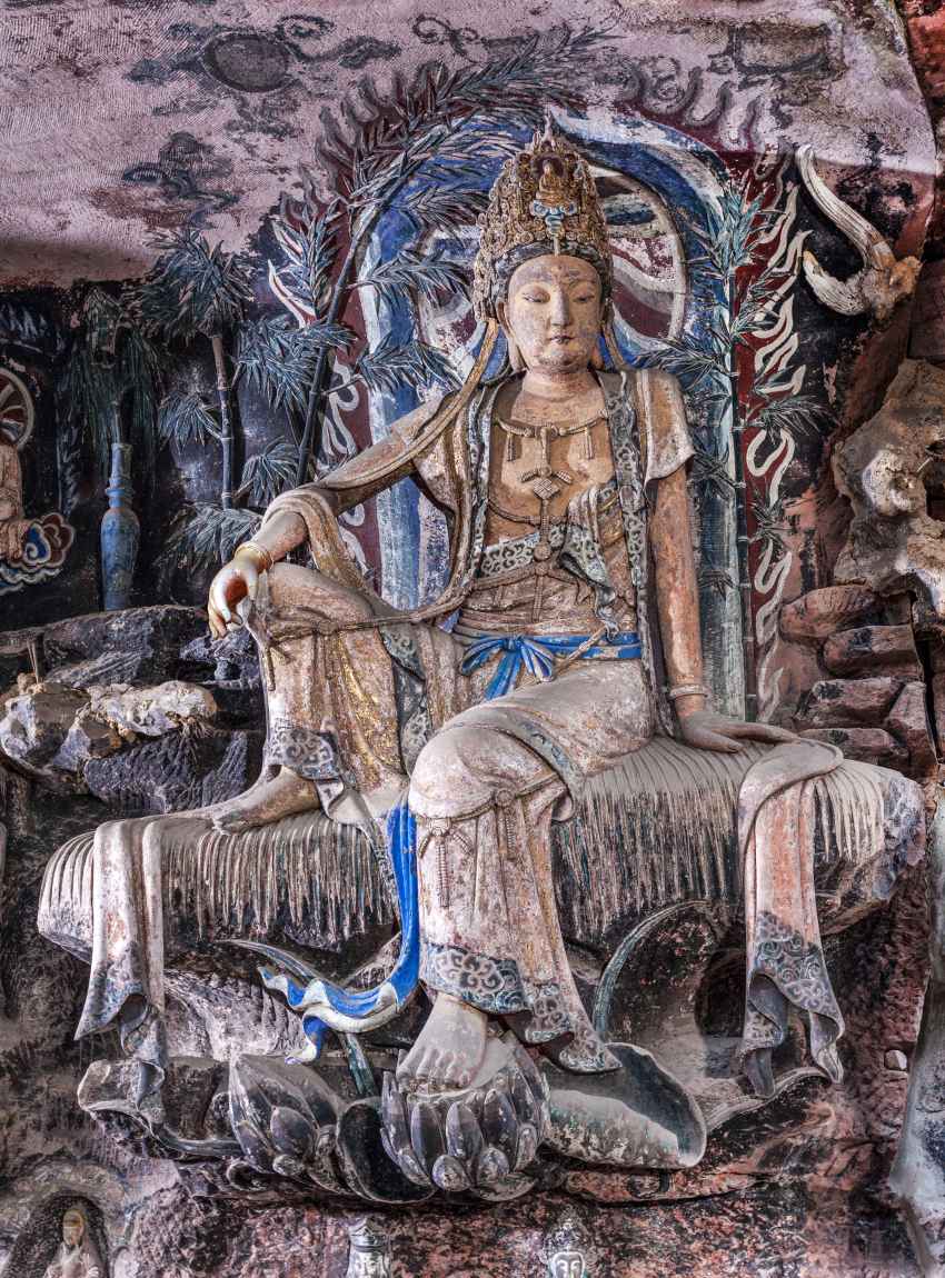 安岳毗盧洞的紫竹觀音造像。吳坤忠攝