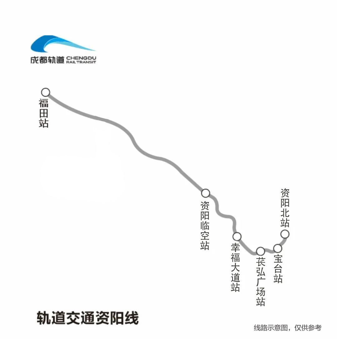 軌道交通資陽線線路圖。成都軌道集團供圖