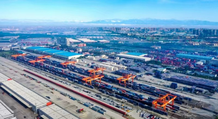 成都國際鐵路港。青白江區委宣傳部供圖