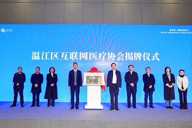 “蓉易見·蓉城醫?？蛷d”專場活動暨溫江區互聯網醫療協會揭牌儀式。溫江供圖