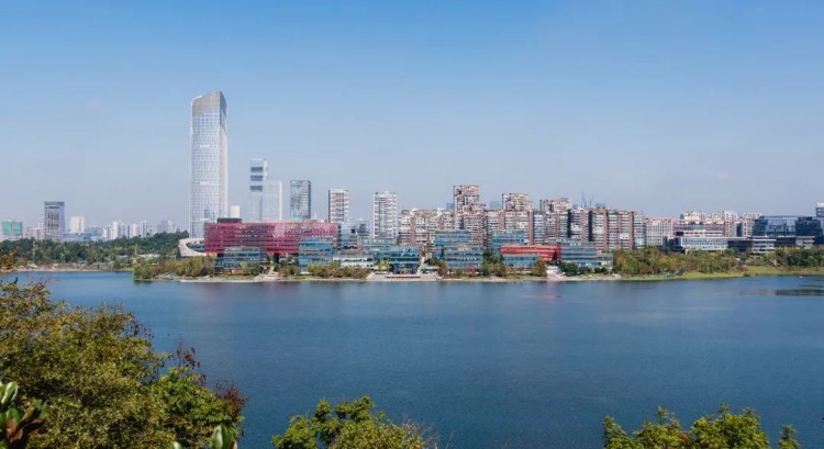 興隆湖畔的產業帶。四川天府新區融媒體中心供圖