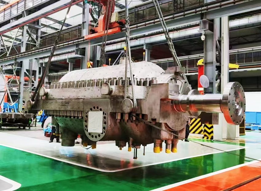 機組高壓模塊整體下臺位。東方汽輪機供圖
