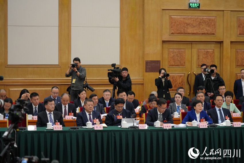 四川代表團舉行開放團組會議。人民網記者 李平攝