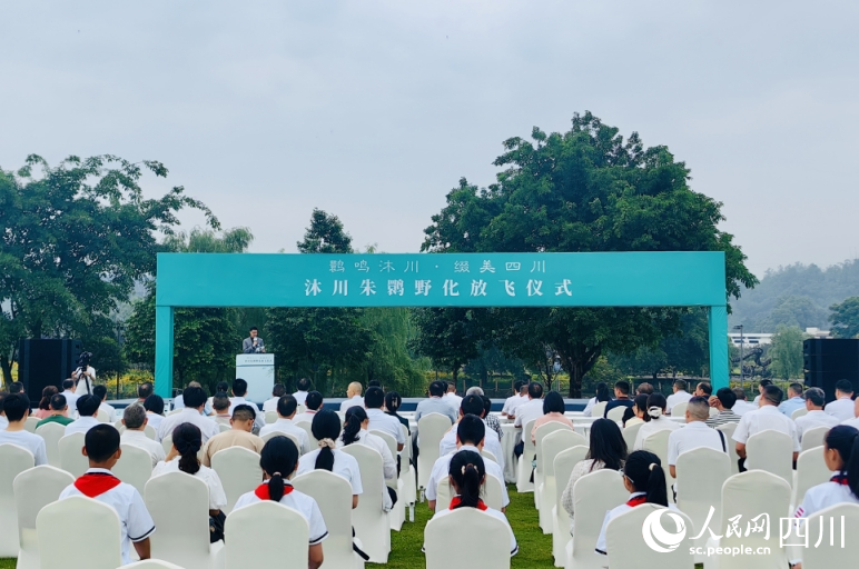 沐川朱鹮野化放飛儀式現場。人民網記者 朱虹攝