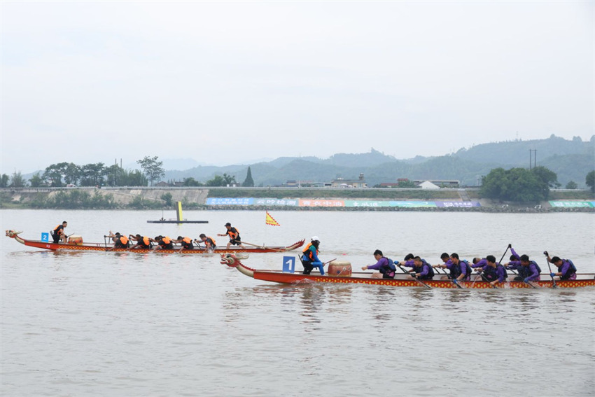 2025年全國龍舟大聯動暨“劃遍四川”樂山夾江站集中展演活動現場。主辦方供圖