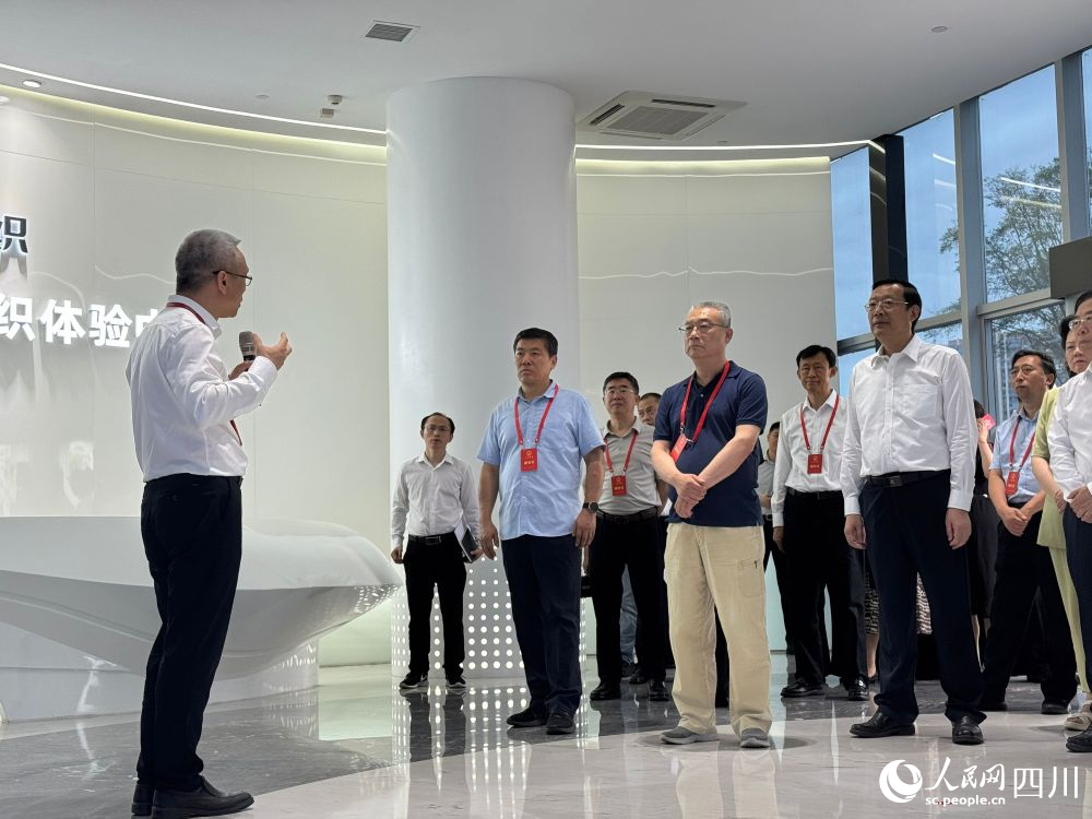 代表們參觀在成都海光集成電路設計有限公司。崔熙滟攝