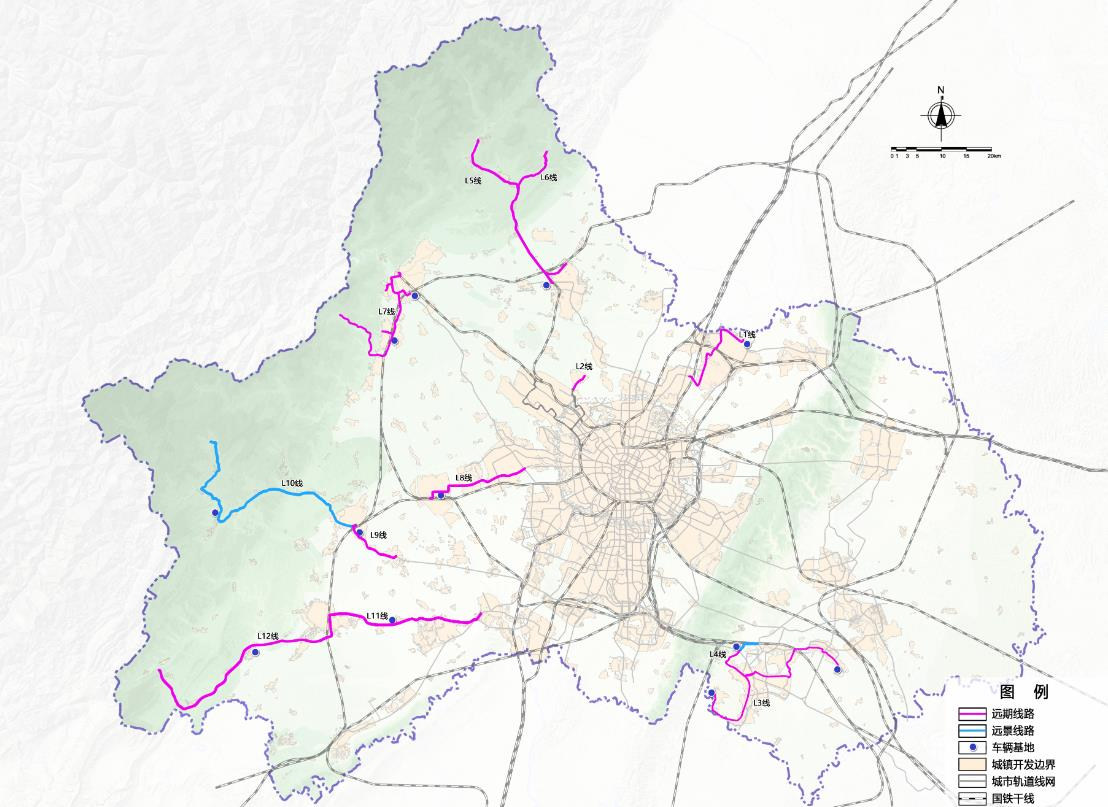 成都市低運量軌道交通線網規劃。圖據成都市規劃和自然資源局網站