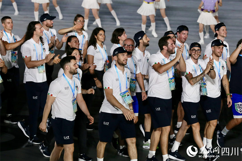 意大利體育代表團。人民網記者 朱虹攝