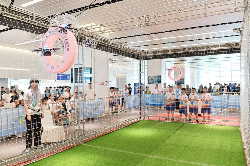 首屆FIDA國際無人機足球世界杯中國區選拔賽現場。王鴻明供圖