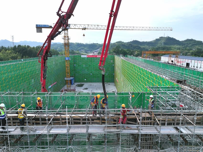 開江南站建設穩步推進。成達萬高鐵公司供圖