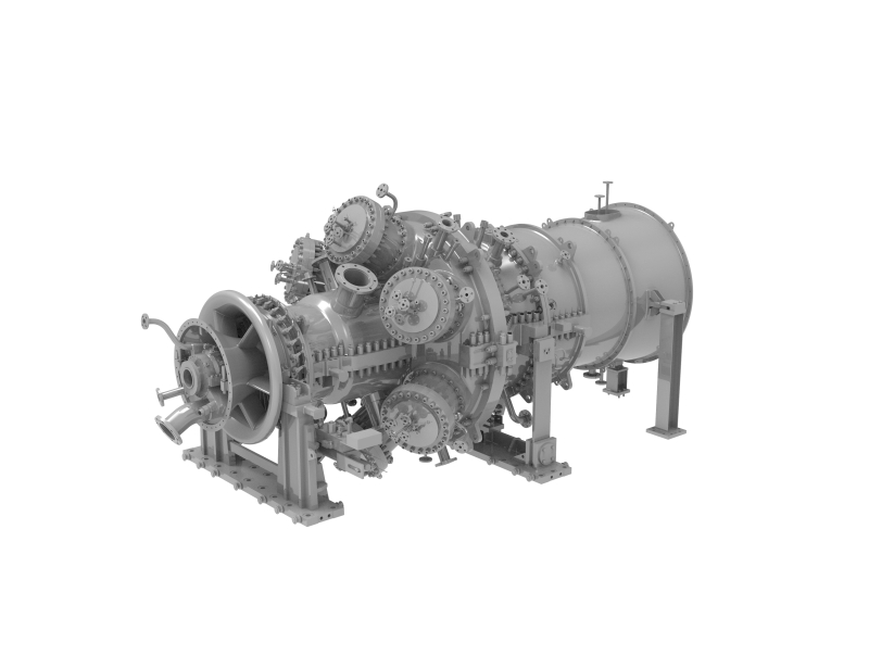 東方汽輪機自主研發的首款15兆瓦純氫燃氣輪機（G15H）正式亮相。東方汽輪機供圖