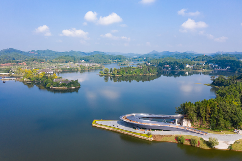 赤城湖云州碼頭。蓬溪縣委宣傳部供圖