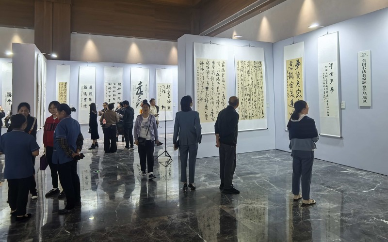 市民參觀學習全國書法名家精品力作。達州市委宣傳部供圖